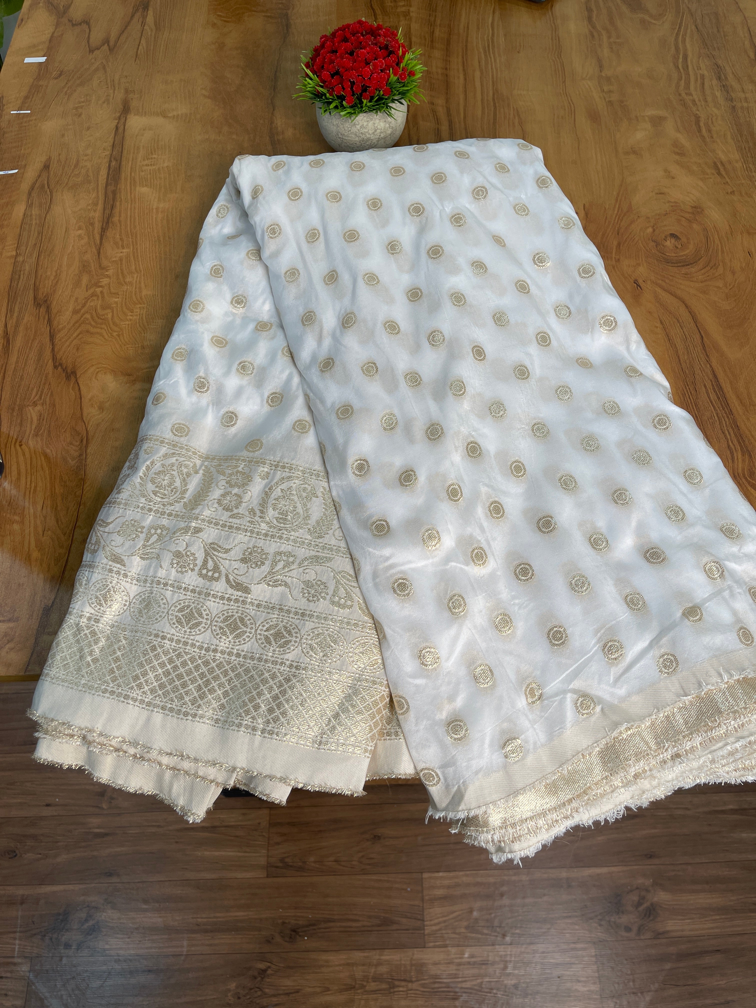 DOLA Fabric with thick golden boarder