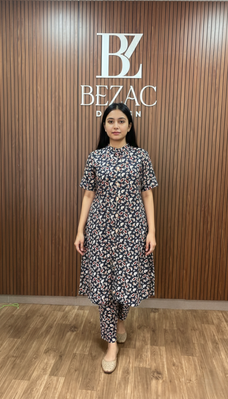 Ajrak fabric printed cord set