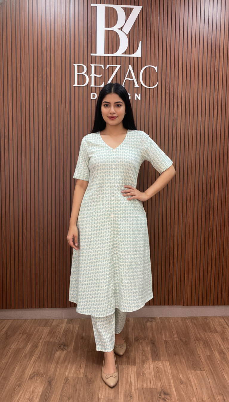 Ajrak fabric printed cord set