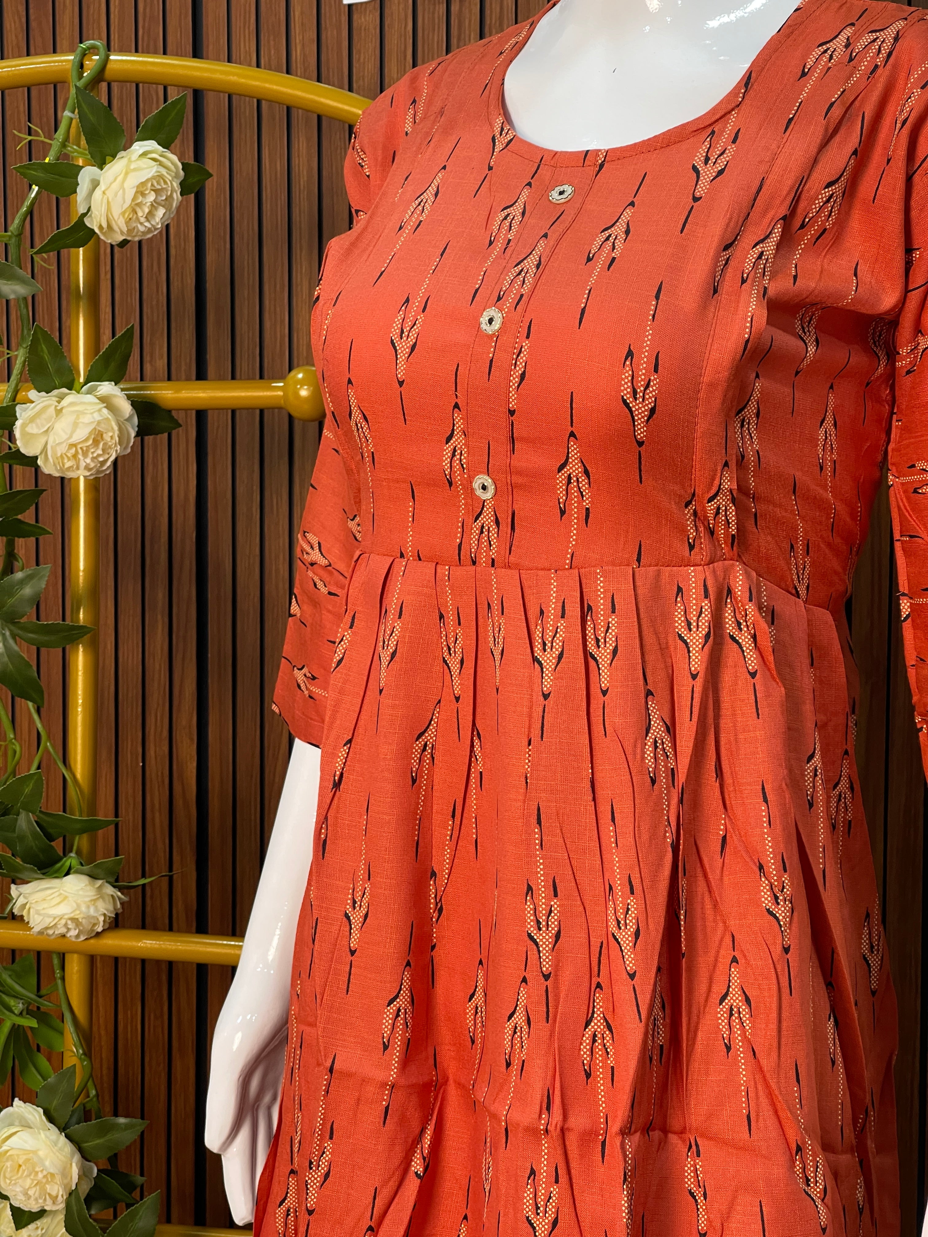 Printed Cotton Feeding Kurti