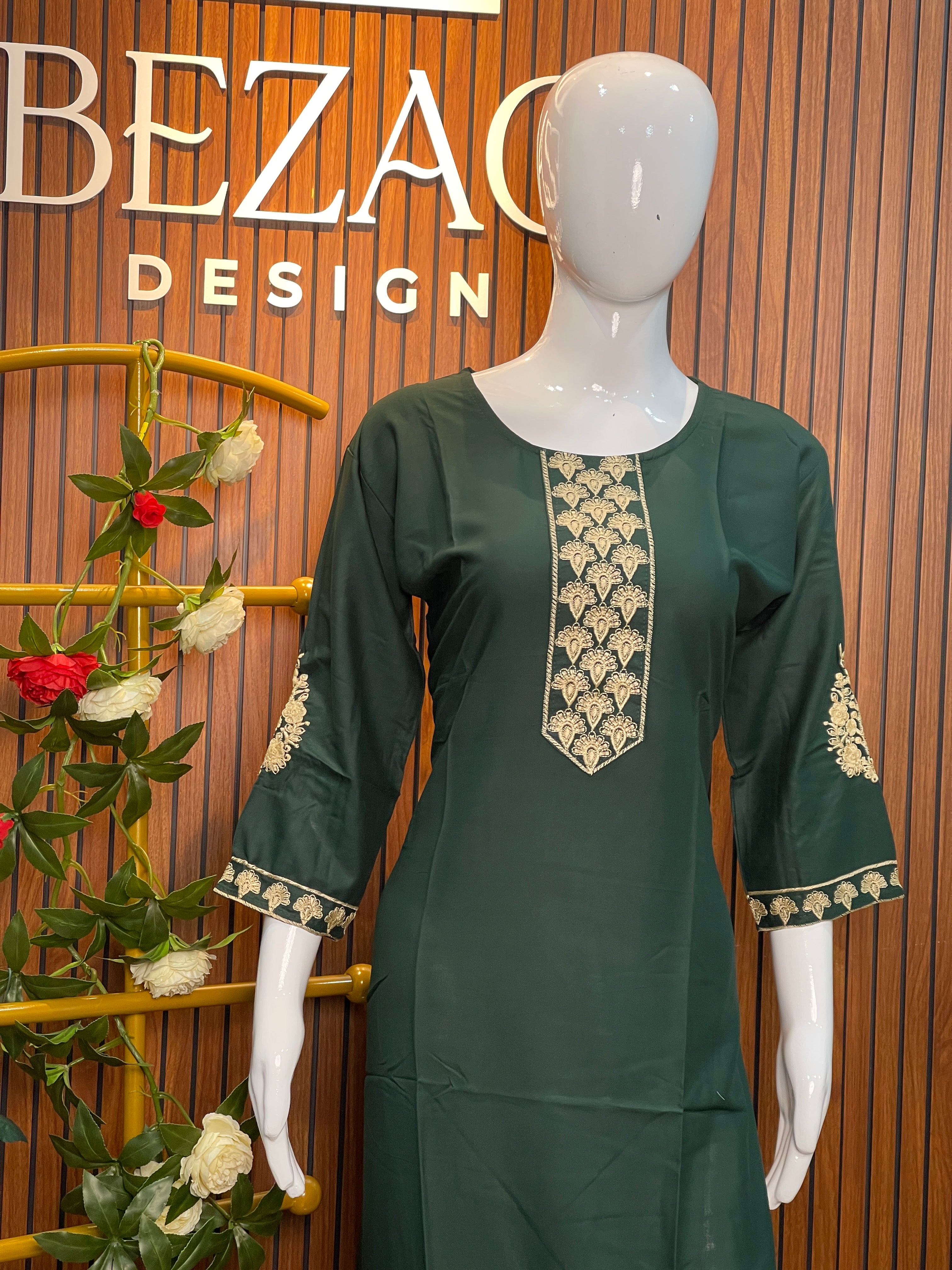 Plain Rayon Cotton Kurti