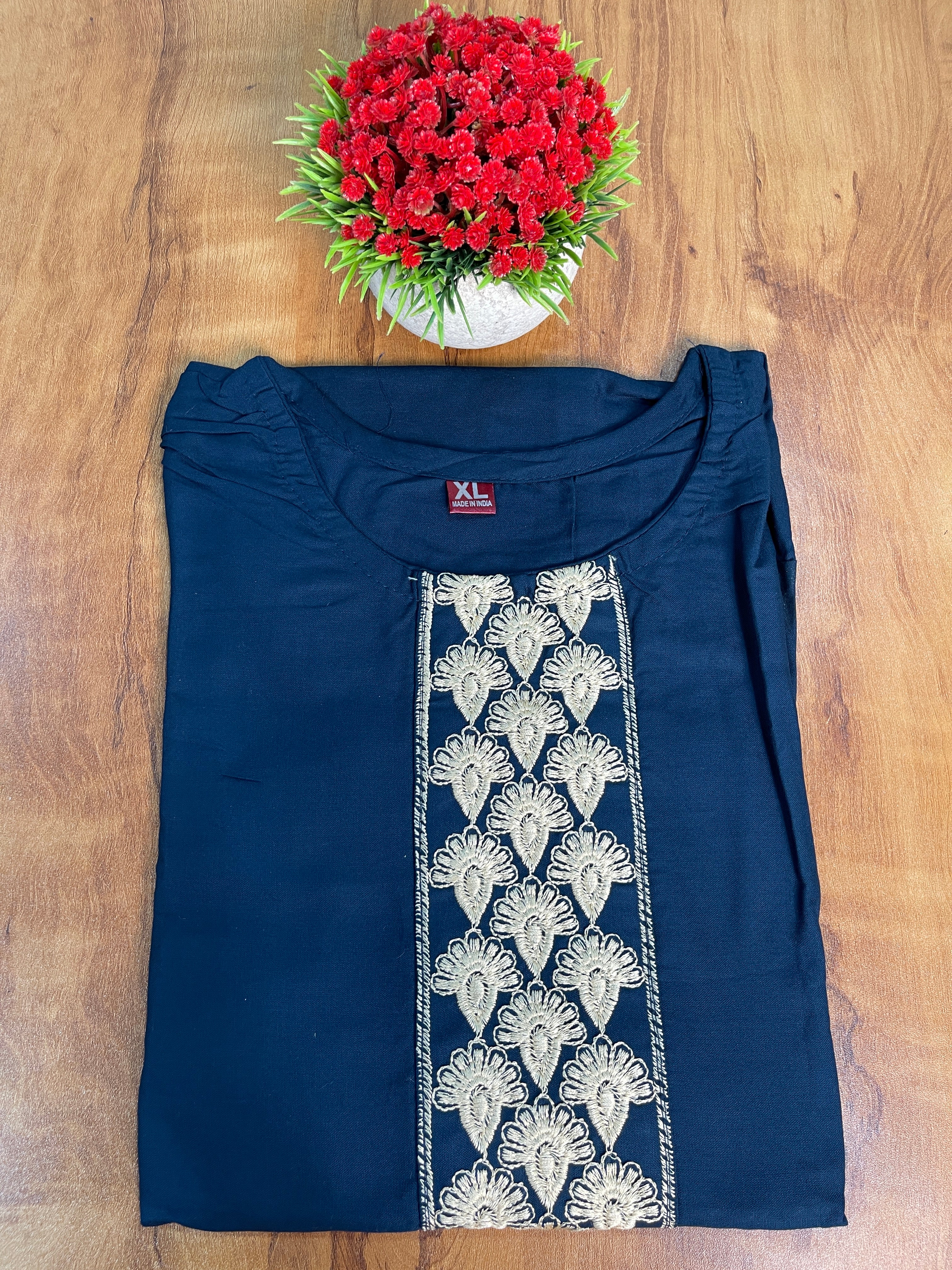 Plain Rayon Cotton Kurti