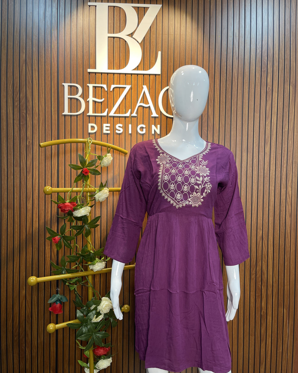 Plain Crepe Cotton Kurti