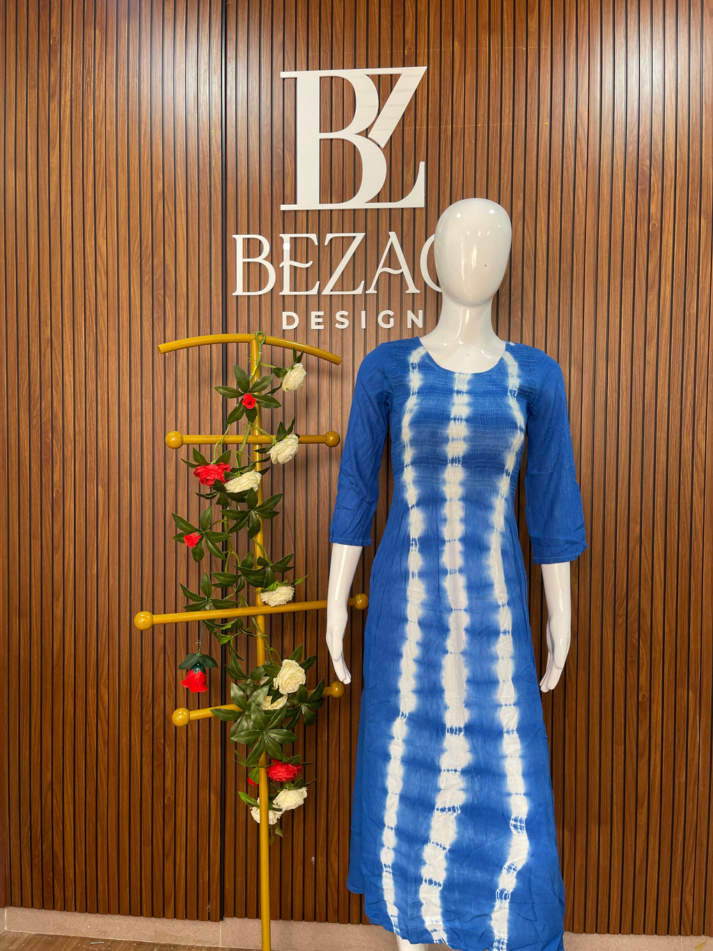 Rayon Kurti with Smoking work.