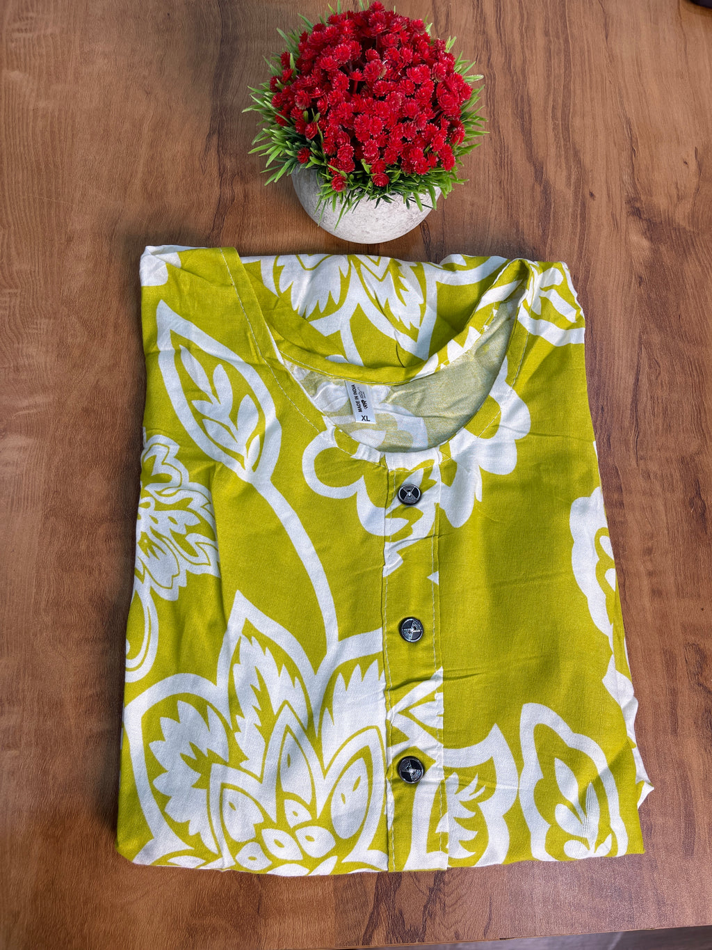 Cotton Rayon Printed Kurti