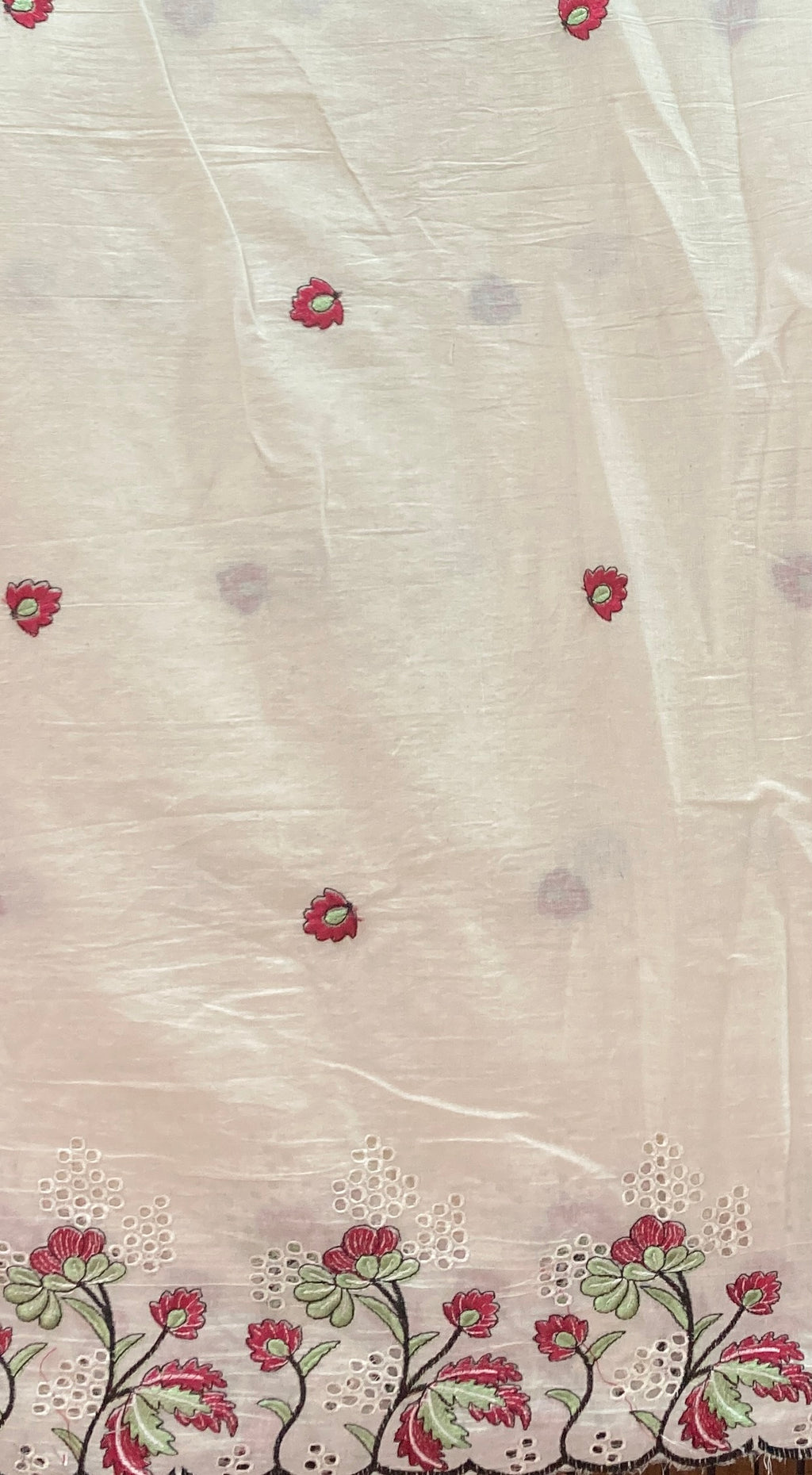 Cotton Fabric with Border embroidery