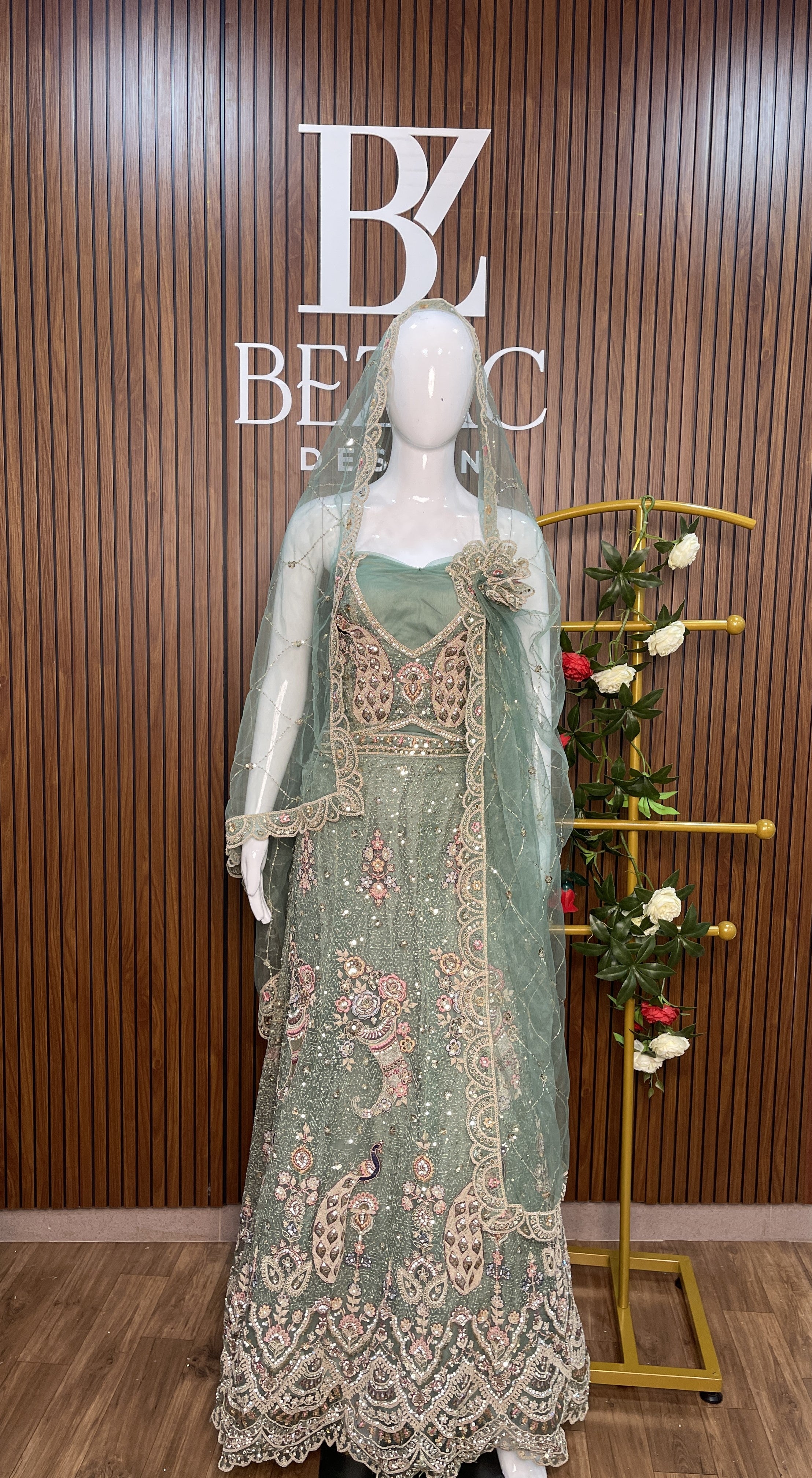 Semi stitched Lehenga in Net Fabric.