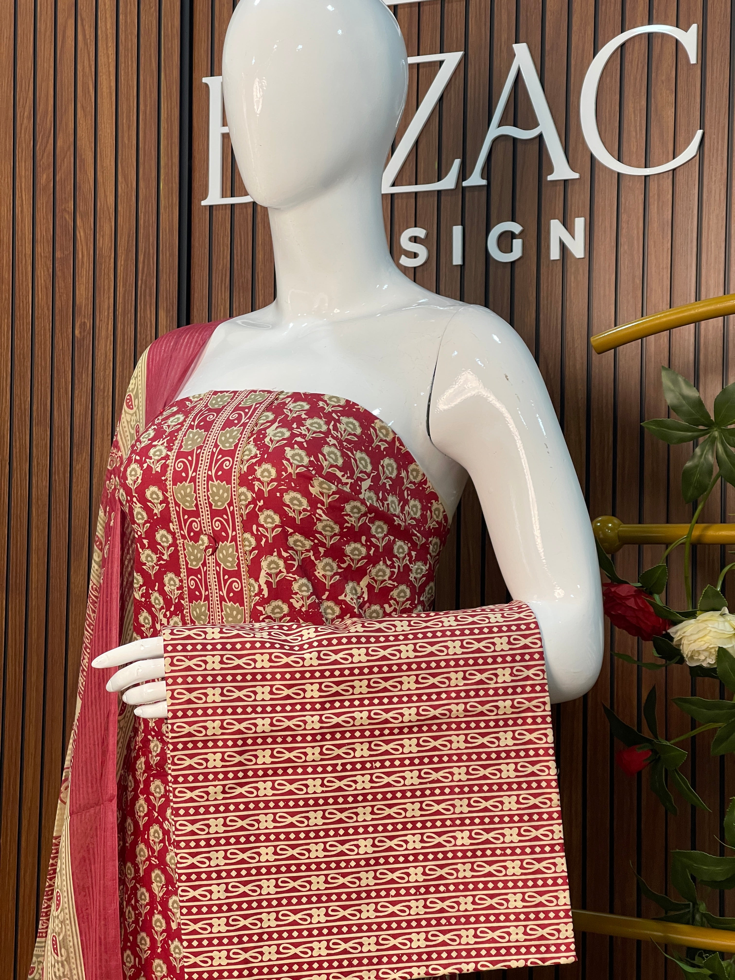 Cotton Unstitched Salwar Set