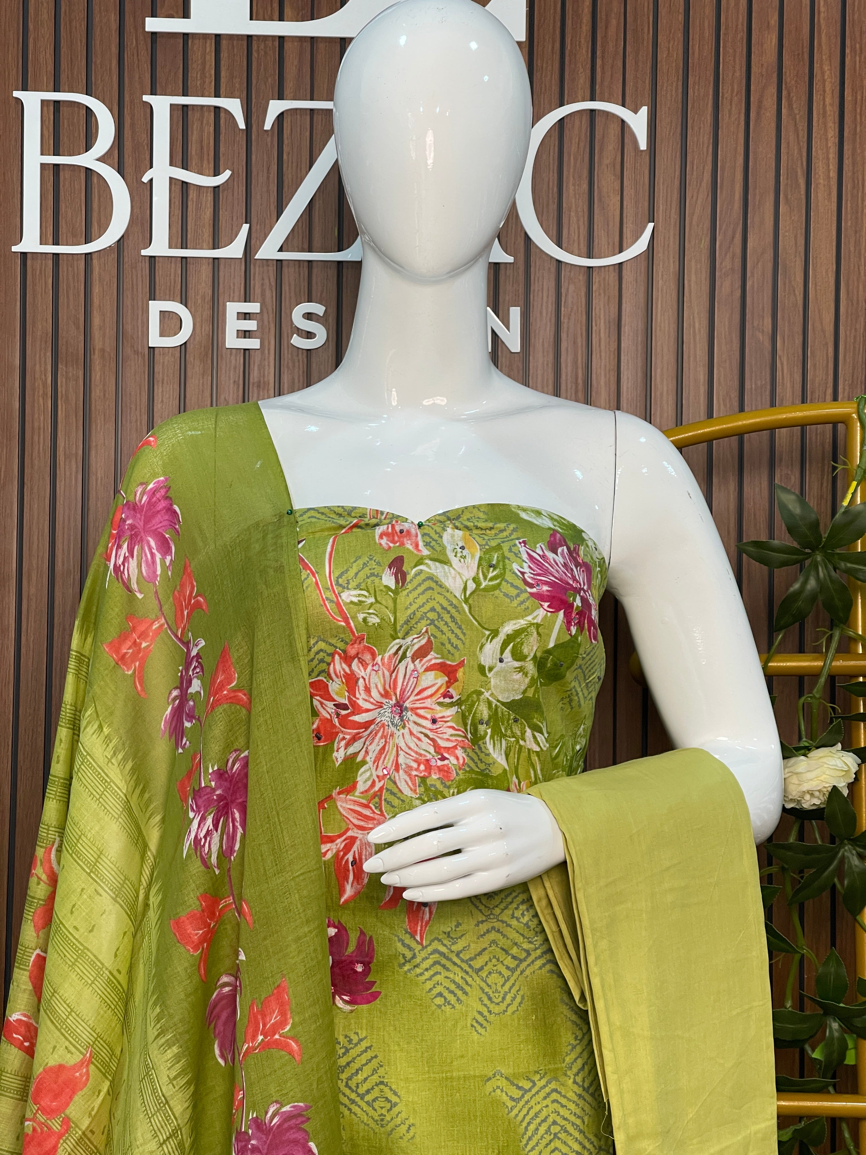 Cotton Unstitched Salwar Set