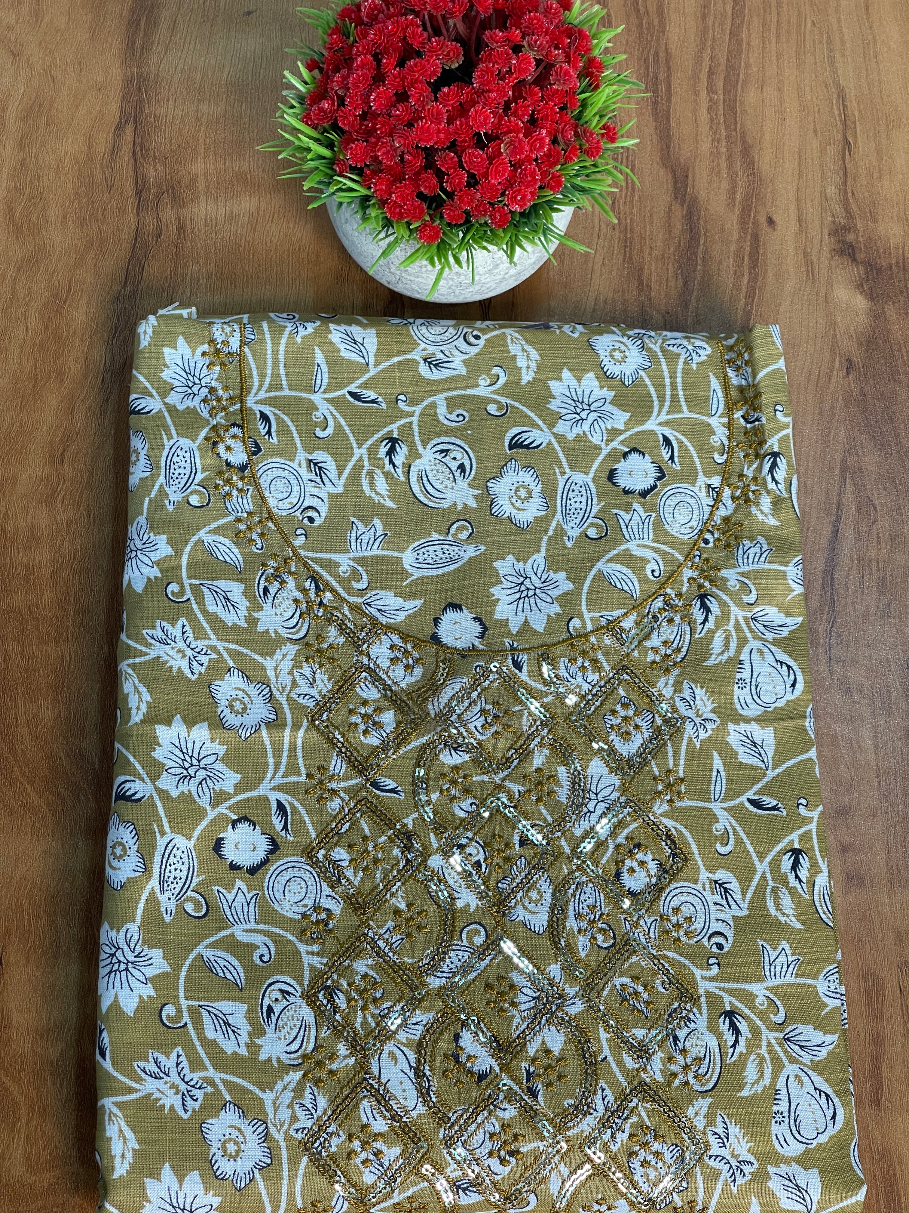 Cotton Printed Unstitched Salwar Set