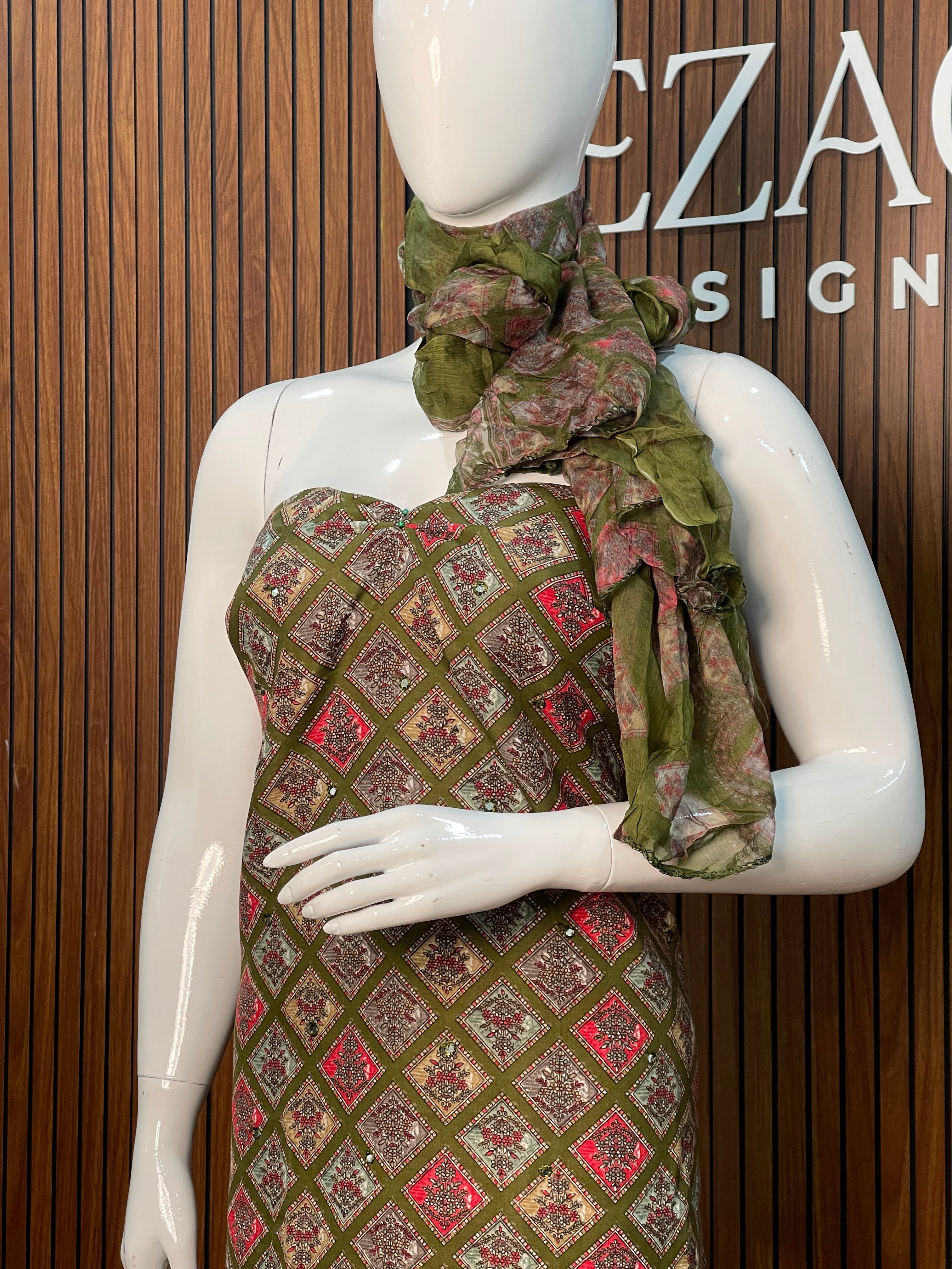 Cotton Printed Unstitched Salwar Set