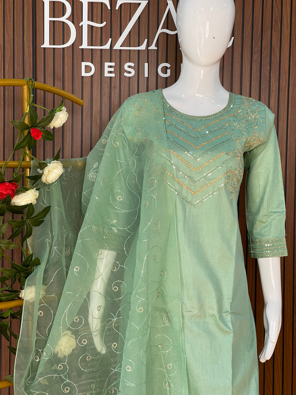 Salwar Set in Shimmer Tissue Fabric