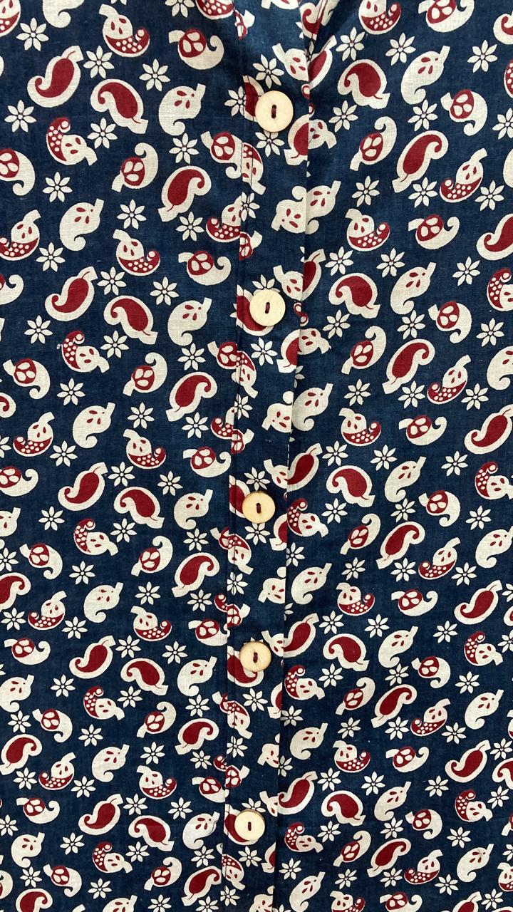 Ajrak fabric printed cord set