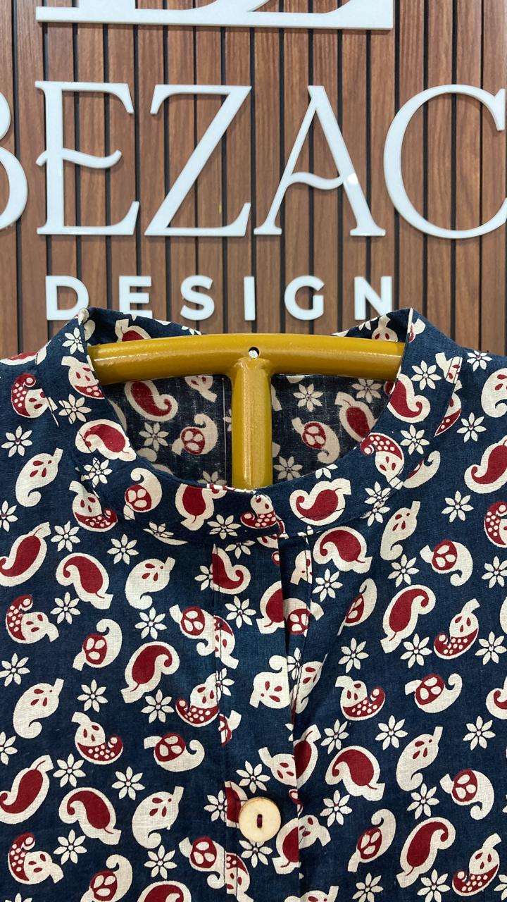 Ajrak fabric printed cord set