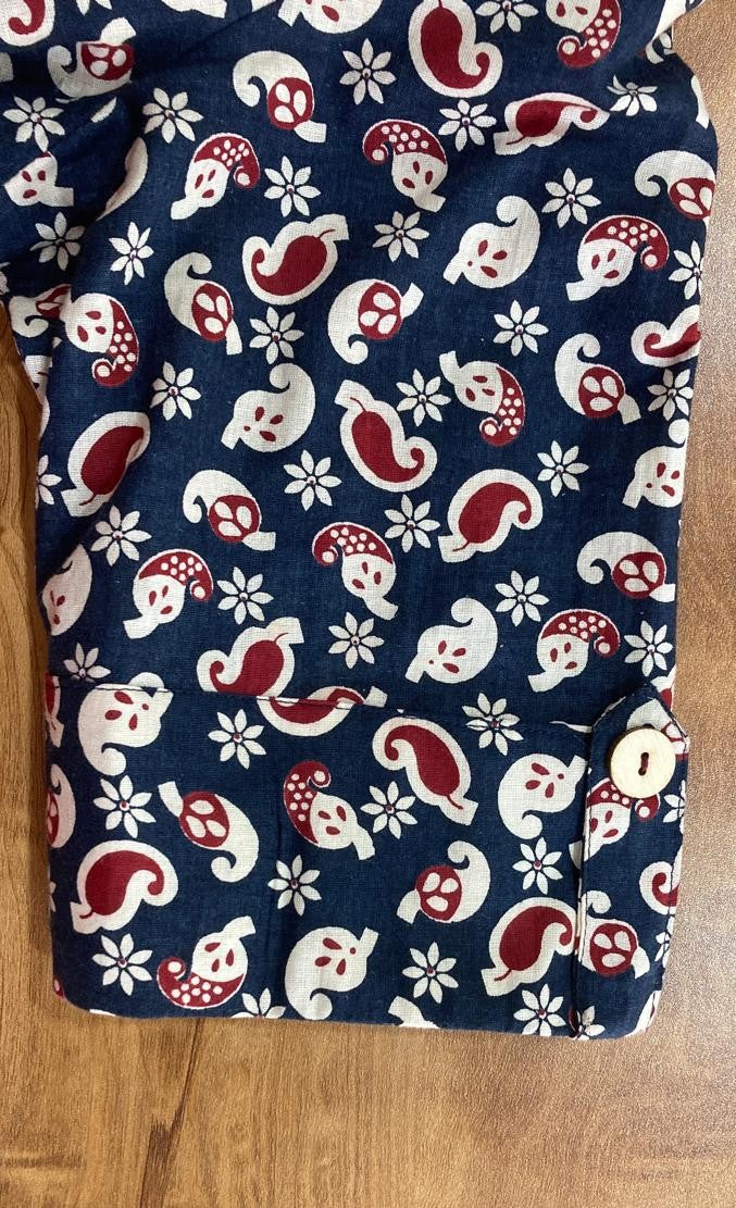 Ajrak fabric printed cord set